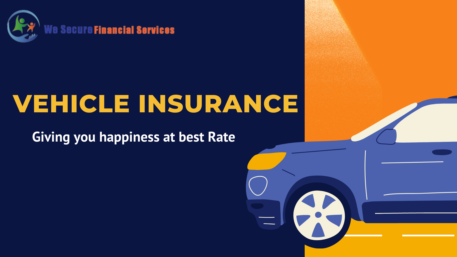Car Insurance Comparison Presentation in Navy Yellow Blue Bold Modern Style